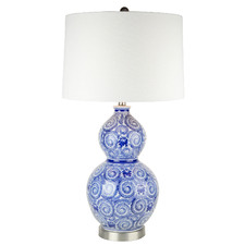 74cm Liliana Swirl Ceramic & Linen Table Lamp