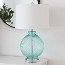 Raveena Glass & Linen Table Lamp