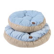 Charlie's Light Blue & Cream Round Dog Bed