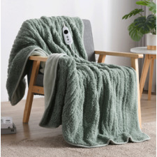 Sherpa & Fleece Reversible Heated Throw