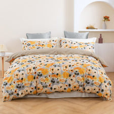 Marigold Cotton Sateen Reversible Quilt Cover Set