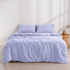Lilac Washed Microfibre Quilt Cover Set