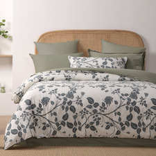 Sage Felicity Reversible Quilt Cover Set
