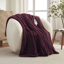 Chunky Faux Fur Heated Throw