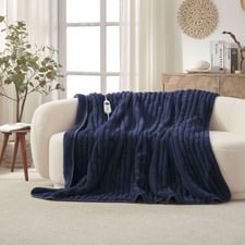 Chunky Faux Fur Heated Throw