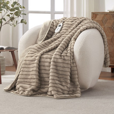 Nara Faux Fur Heated Throw