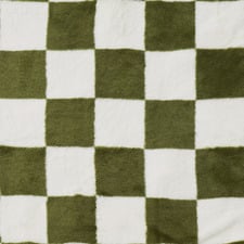 Checkered Plush Faux Fur Throw