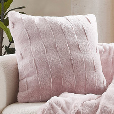 Basketweave Faux Fur Cushion