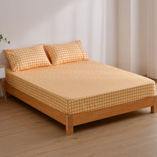 Grid Micro Flannel Fitted Sheet Set