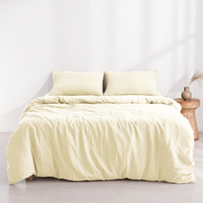 Natural Washed Microfibre Quilt Cover Set