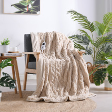 Faux Fur Large Electric Heated Throw Blanket