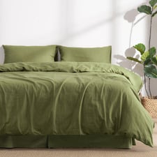 Olive Linen & Cotton Quilt Cover Set