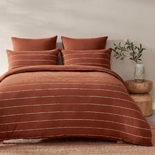 Rust Ceres Reversible Cotton Jersey Quilt Cover Set