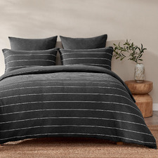 Charcoal Ceres Reversible Cotton Jersey Quilt Cover Set