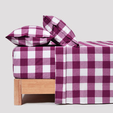 Azari Yarn-Dyed Gingham Washed Cotton Sheet Set