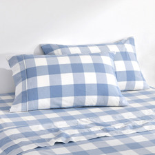 Azari Yarn-Dyed Gingham Washed Cotton Pillowcases (Set of 2)