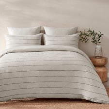 Oatmeal Ceres Reversible Cotton Jersey Quilt Cover Set
