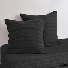 Sharon Washed Microfibre Quilted European Pillowcases (Set of 2)