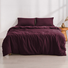 Cherry Washed Microfibre Quilt Cover Set