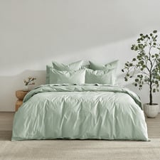 Sage Ropert 300TC Cotton Percale Quilt Cover Set