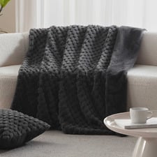 Elior Textured Faux Fur Throw