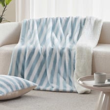 Seraph Striped Sherpa Fleece Faux Fur Throw