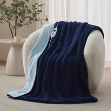 Sherpa & Fleece Reversible Heated Throw