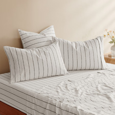 Zinnia Yarn-Dyed Washed Cotton Standard Pillowcases (Set of 2)