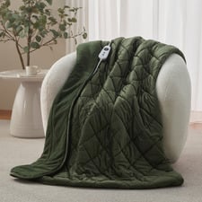 Horace French Velvet & Fleece Heated Throw