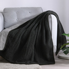 Sherpa & Fleece Reversible Heated Throw