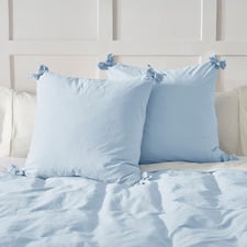 Carmine Washed Cotton European Pillowcases (Set of 2)
