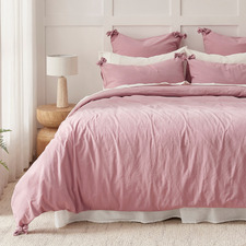 Carmine Washed Cotton Quilt Cover Set