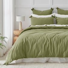 Carmine Washed Cotton Quilt Cover Set