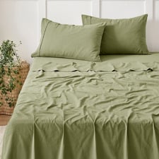 Carmine Washed Cotton Sheet Set