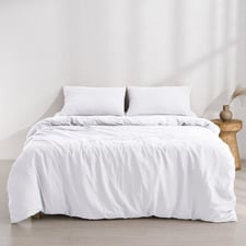White Washed Microfibre Quilt Cover Set