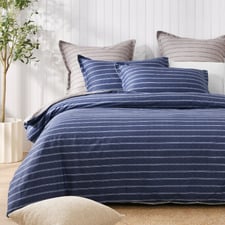 Amalfi Stripe Cotton Reversible Quilt Cover Set