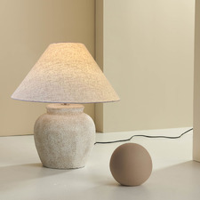 57cm Natural Flax Belle Ceramic Table Lamp