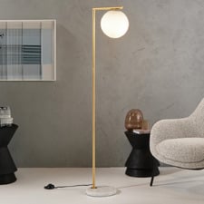 Linden Brushed Brass & Marble Floor Lamp