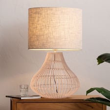 Orion Rattan & Linen Table Lamp