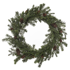 Green & Brown Artificial Pine Christmas Wreath