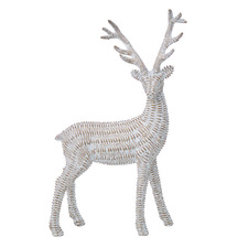 Standing Deer Faux Rattan Table Ornament
