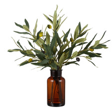 40cm Faux Olive Spray Tree with Bottle
