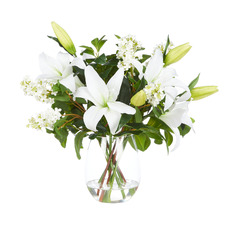 69cm Faux Mixed Casablanca with Glass Vase