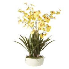 66cm Yellow Potted Faux Dancing Orchid