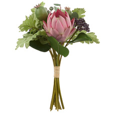 30cm Pink Faux Protea Pod Mix Bouquet