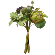 30cm Green Faux Protea Pod Mix Bouquet