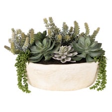 37cm Faux Succulent with Cement Pot