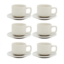 Claro 100ml Espresso Cups & Saucers (Set of 6)