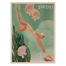 Swim For Love Canvas Wall Art