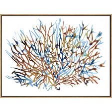 Coral Water Drop Shadow Framed Canvas Wall Art